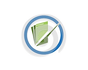 Check mark documen logo design template