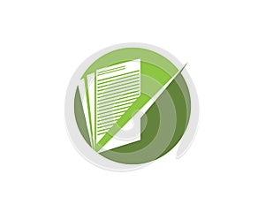 Check mark documen logo design template