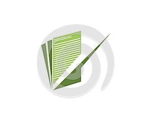 Check mark documen logo design template