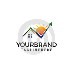 Check mark Home Logo design concept template