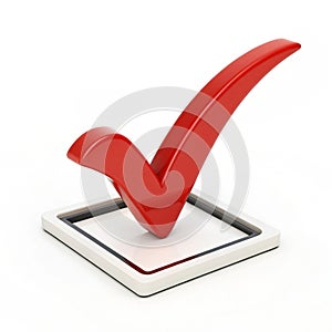 Check mark icon 3D isolated on white