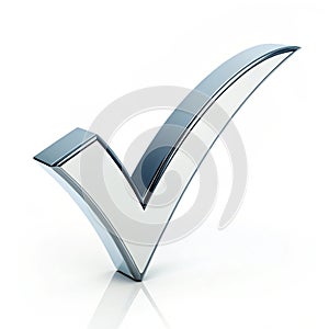 Check mark icon 3D isolated on white