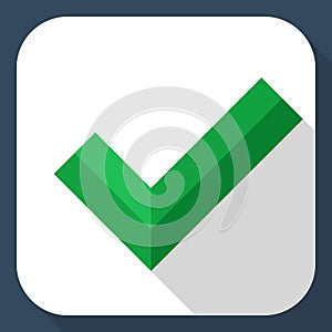 Check mark icon with long shadow