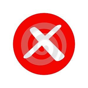 Check mark icon . red cross flat simbol x. delete icon vector illustration. eps 10