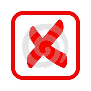 Check mark icon . red cross flat simbol x. delete icon vector illustration. eps 10