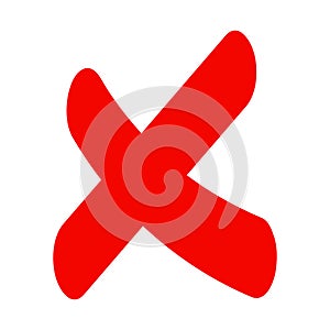 Check mark icon . red cross flat simbol x. delete icon vector illustration. eps 10