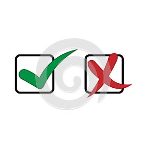 Check mark icon , Right and Wrong concept , vector , illustration