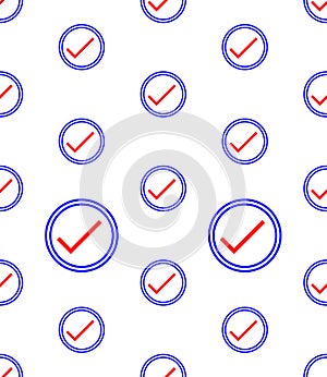 Check Mark Icon Seamless Pattern