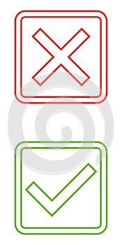 Check mark icons. Flat design style illustration
