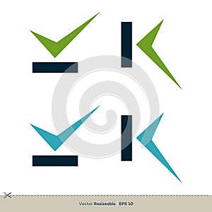 Check Mark K Letter Icon Vector Logo Template Illustration Design. Vector EPS 10