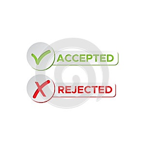 Check mark stickers style brush accepted and rejected