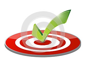 Check mark target and dart illustration design
