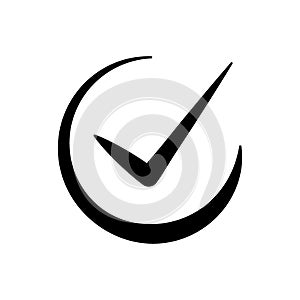 Check mark vector icon in a circle. Tick symbol in green color for your web site design, logo, app, UI
