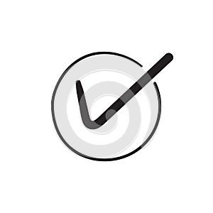Check mark vector icon hand drawn doodle conccept