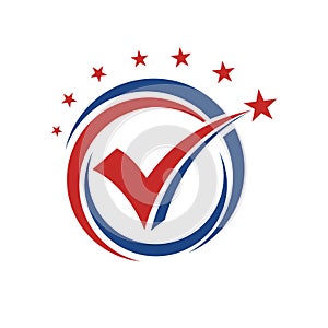 Check Mark and Vote Logo Vector