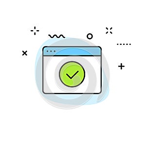 Check mark web icons in line style. Stamp, check list, verified, approval, accepted. Vector illustration