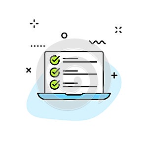 Check mark web icons in line style. Stamp, check list, verified, approval, accepted. Vector illustration