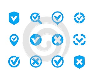 Check marks, ticks set, vector checkmark