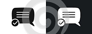 check message icon linear graphics set vector in black