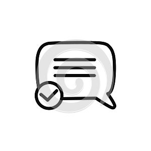 check message icon linear vector graphics sign