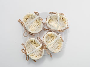 Check miniature baskets of vines on a white background