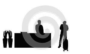 check out at the hotel reception