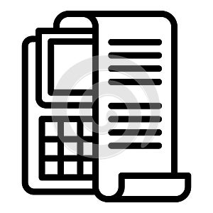 Check payment terminal icon, outline style