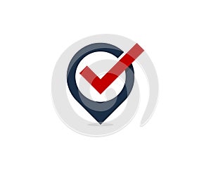 Check Pin Point Icon Logo Design Element