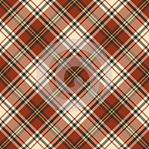 Check plaid pattern for autumn winter in cognac brown, chocolate brown, beige, gold. Seamless herringbone tartan for scarf.