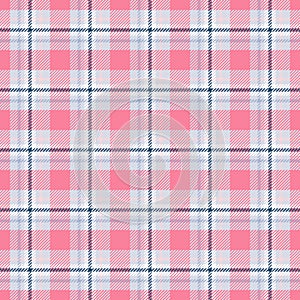 Check seamless pattern. Checks plaid pink color. Repeating tartan design. Repeated scottish flannel. Madras fabric prints. Neutral photo