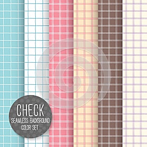 Check Seamless pattern. Geometrical vector background. Pastel li