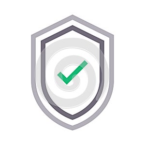 Check security thin color line vector icon