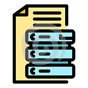 Check server file folder icon color outline vector