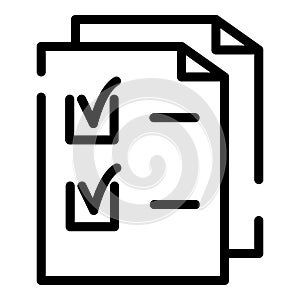 Check sheets icon, outline style