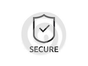 check shield icon symbol. Secure Protection Concept vector illus