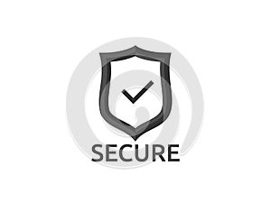 check shield icon symbol. Secure Protection Concept vector illus