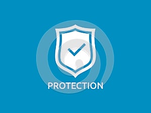 check shield icon symbol. Secure Protection Concept vector illus