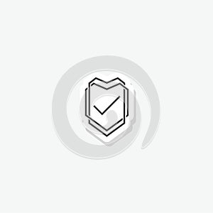 Check shield secure security antivirus sticker icon