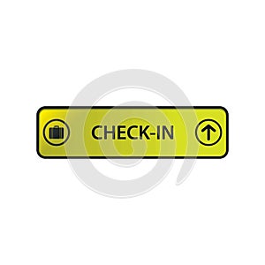 check-in signage. Vector illustration decorative design