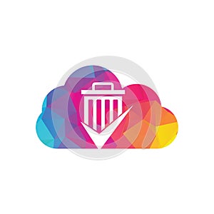 Check trash cloud shape concept vector logo template.