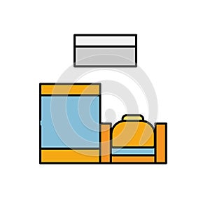 check in, travel, baggage line colored icon. elements of airport, travel illustration icons. signs, symbols can be used for web,