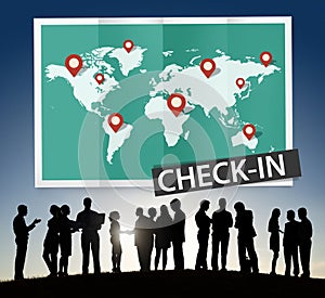 Check In Travel Locations Global World Tour Concept