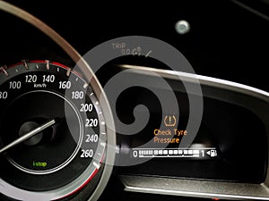 Check Tyre Pressure Car dashboard warning