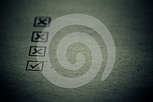 Check and uncheck concept