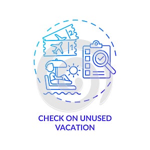Check on unused vacation concept icon