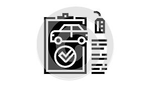 check used car glyph icon animation