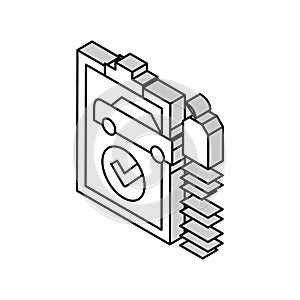 check used car isometric icon vector illustration