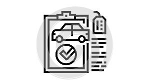 check used car line icon animation