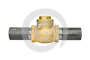 Check valve connecting with pipe