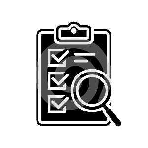 Check vector icon. Inspection illustration symbol. Testing symbol.